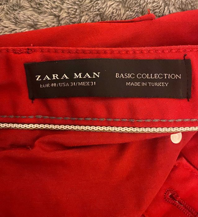 Czerwone Meskie Spodnie Zara