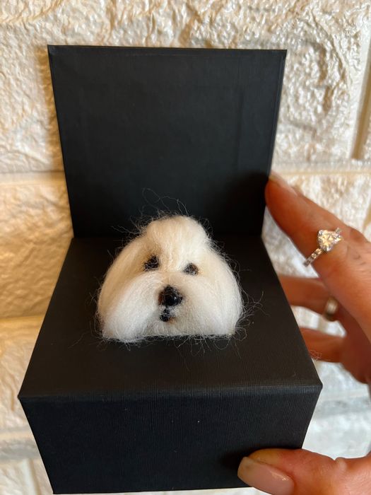 Мальтийская болонка ! Валяние  ! Сувенир! Собачка ! Болонка ! Собака !