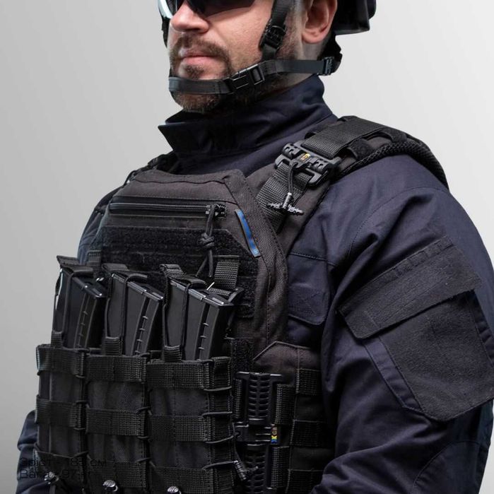 НОВА! Плитоноска Gen.3 з підсумками із Кордури. Чорна. Швидкоскид.