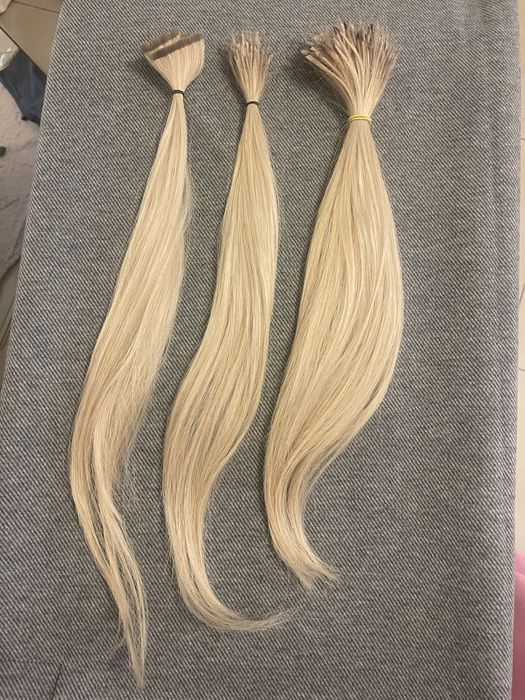Włosy jasny blond do przedłużania keratyna 40-45 cm