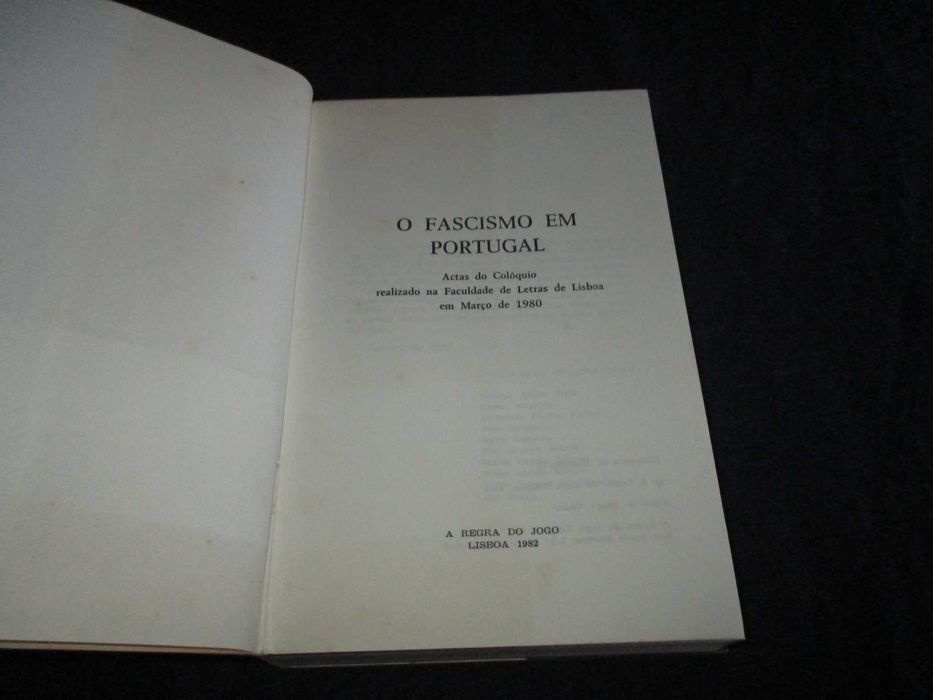Livro O Fascismo em Portugal Actas do Colóquio Faculdade de Letras