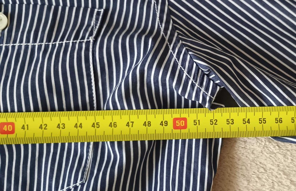 Мужская рубашка с длинным рукавом Ralph Lauren синего цвета ,размер L