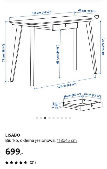 Ikea lisabo toaletka/ biurko