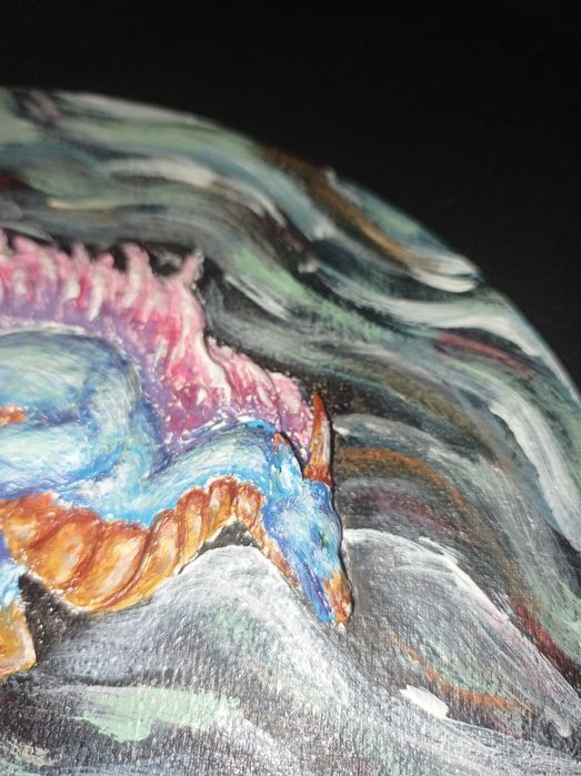 Объемная картина дракон акрил 30×20