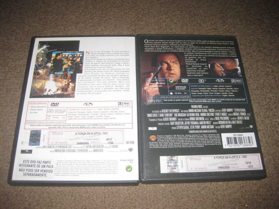 Colecção em DVD "A Força em Alerta 1 e 2" com Steven Seagal/Raros!