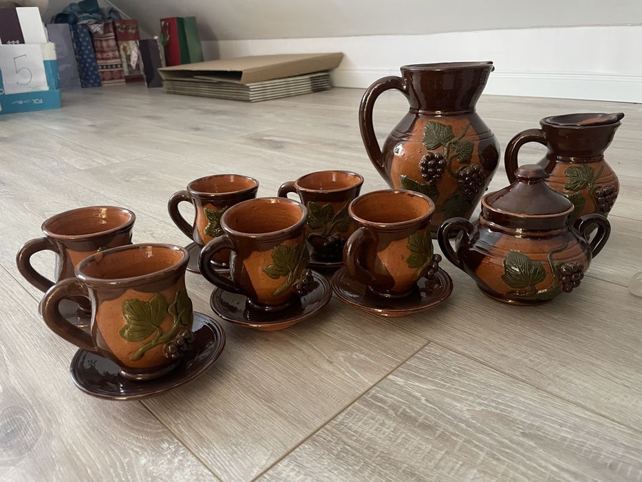 Gliniany zestaw do herbaty/kawy