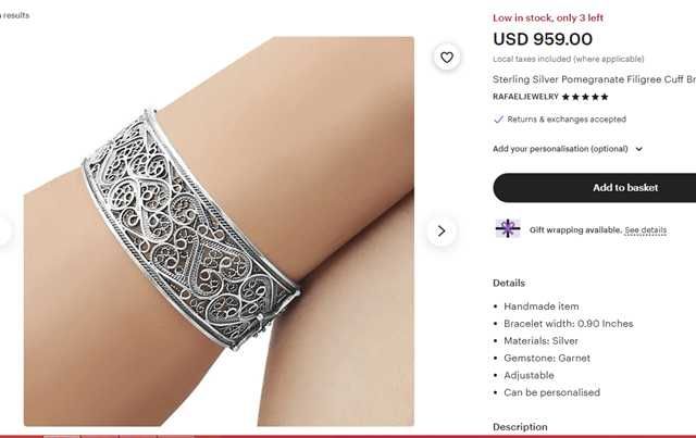 Браслет серебряный антик ар-нуво ар деко 1900 1930 филигрань TIFFANY