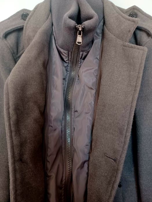 Płaszcz męski dwurzędowy szary S