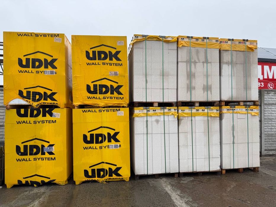 Газоблок.UDK.ХСМ. Кирпич красный, кирпич белый (пакет, навал).