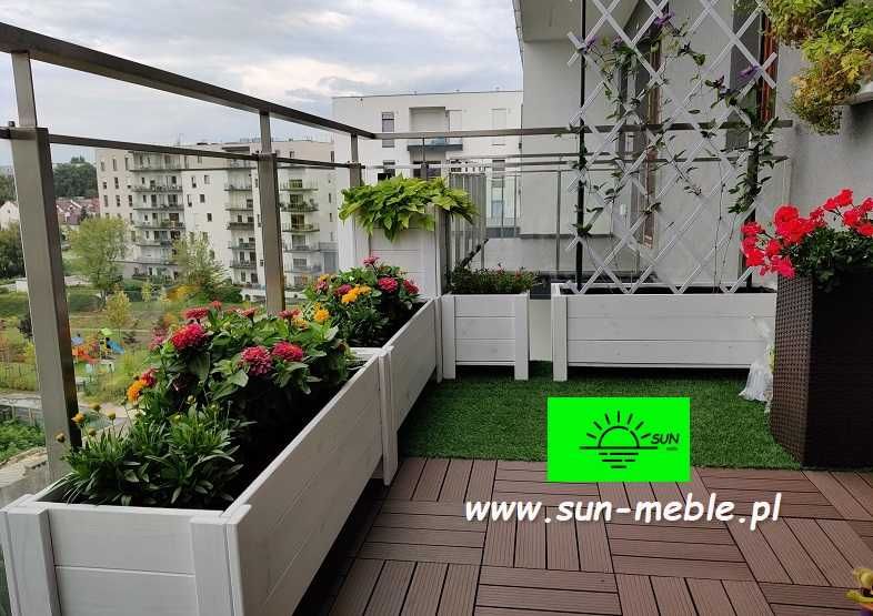 Donica drewniana 120x40x50 IMPREGNOWANA-KOLORY "" sun-meble.pl ""