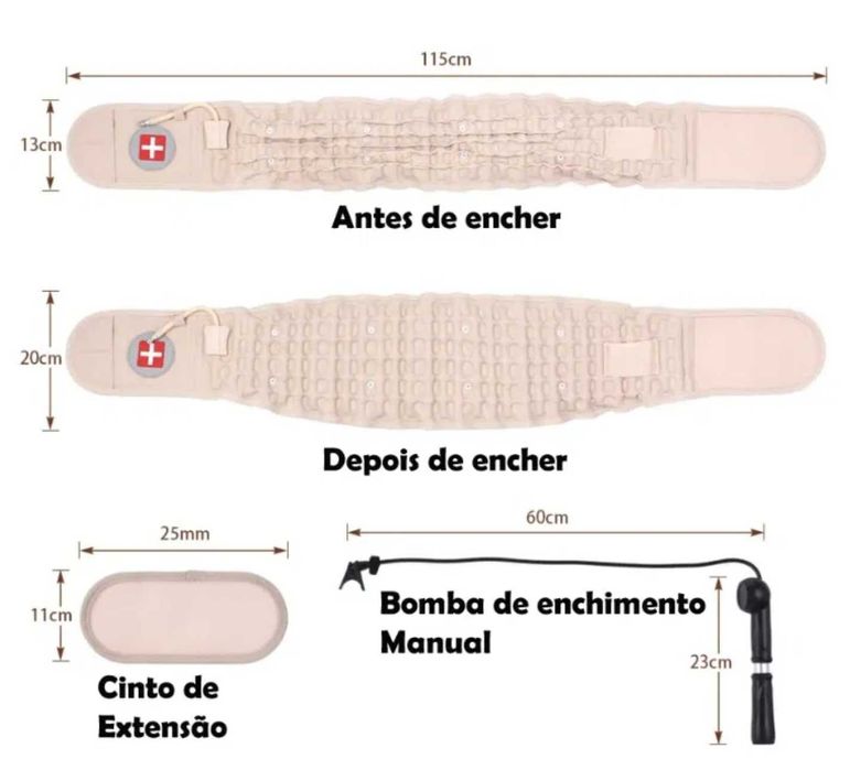 cinta insuflavel para coluna vertebral medula espinhal ciatica hernias