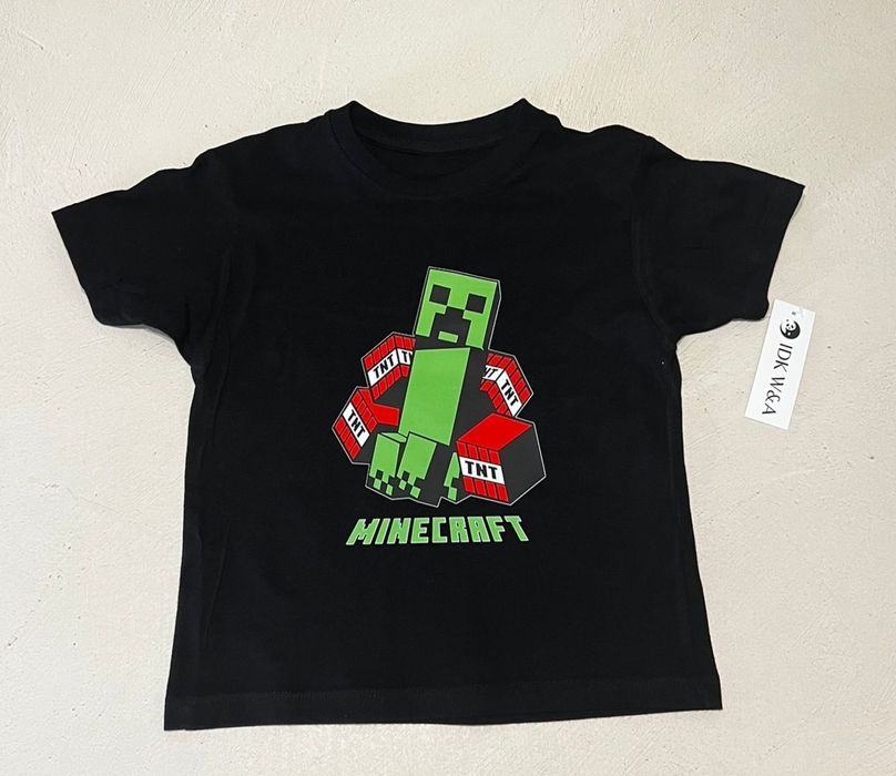 Bluzka koszulka t-shirt Czarna Minecraft rozmiar 92-170cm