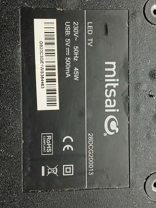 PEÇAS - TV Mitsai 28" - 28DCG200013  - com Ecrã Partido!!!