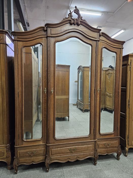 Stara dębowa szafa Ludwikowska Rocaille Francja /