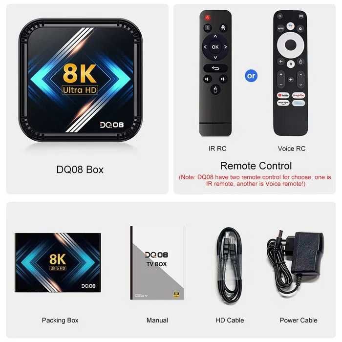 Новые Smart TV Box Vontar 2024 DQ08 4/64 ГБ с голосовым пультом !!!
