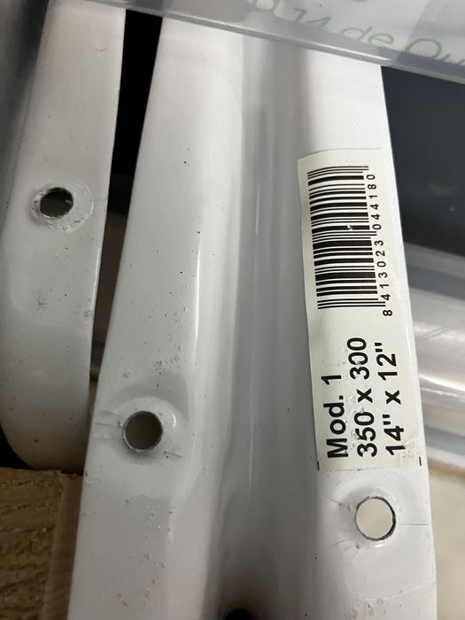 10 Suportes/esquadros branco 350x300