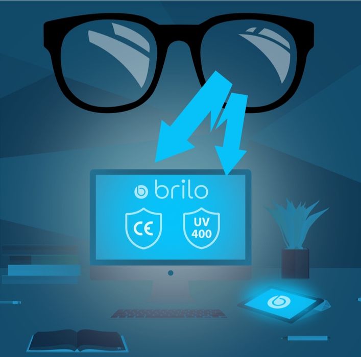 Okulary zerówki do komputera + pokrowiec