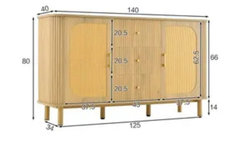 Nowa komoda Boho Modern rattanowa