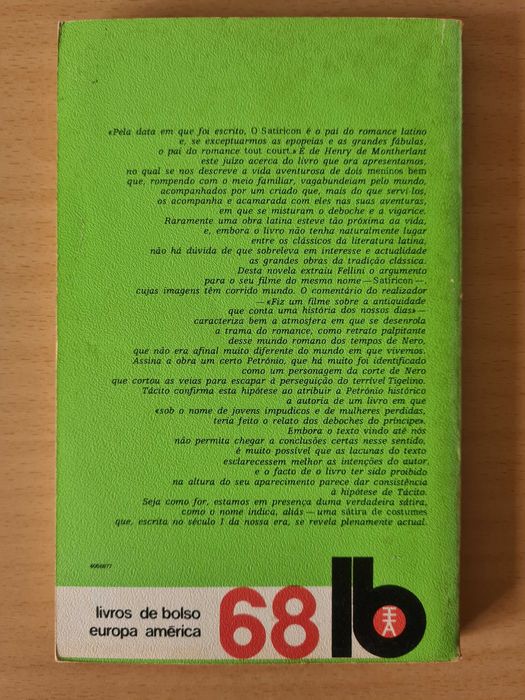 Livro "O Satíricon" de Petrónio