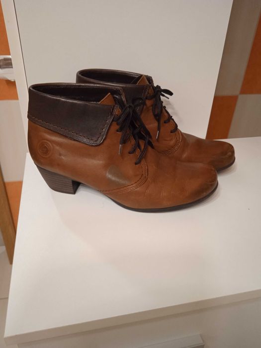 botki, Remonte, buty damskie, skóra, ocieplane, szersze
