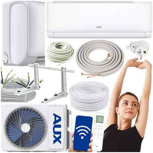 Klimatyzator ścienny AUX Q-SMART ECO 3,5 kW + Zestaw do montażu 3 MB