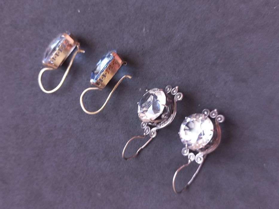 Серьги серебро 875проба звезда