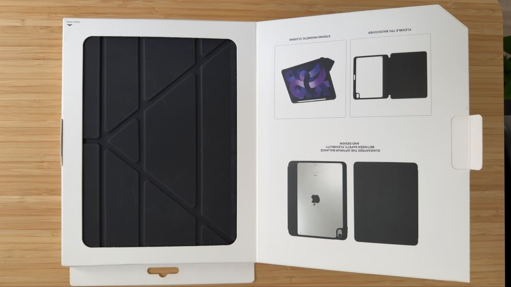 Etui origami do iPada Air 10.9 /iPad Pro 11 czarne jak nowe z foliami