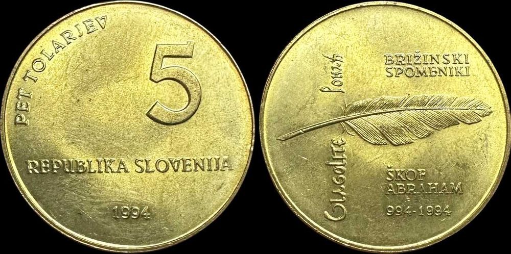 5 Tolarjev - 1994 - Eslovénia - Alfabeto Glagolítico