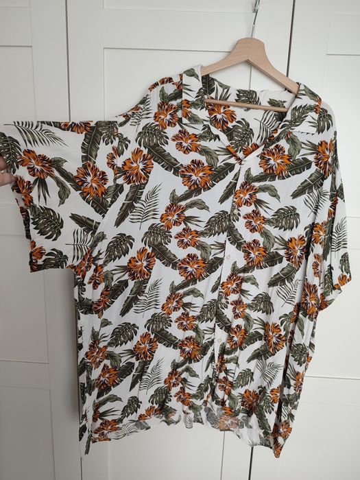 Koszula wzorzysta XXL 2xl liść monstery, kwiat