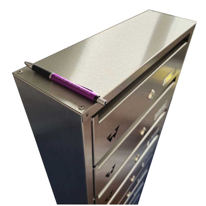 Skrzynka lokatorskie nierdzewne Slimbox - Skośne 13 cm