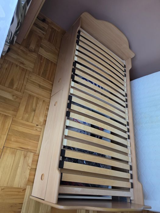 Łóżko 90x200 + materac + stelaż + 2 szuflady – komplet