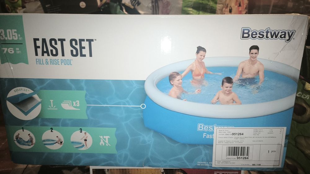 Piscina Bestway Fast Set 305x76cm — Nova, Nunca Usada