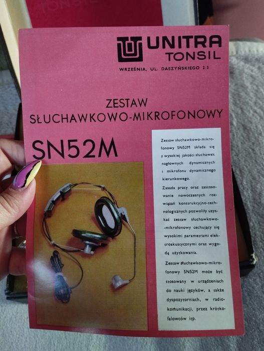 Słuchawki UNITRA Tonsil 52 sn nowe gwarancja 1979