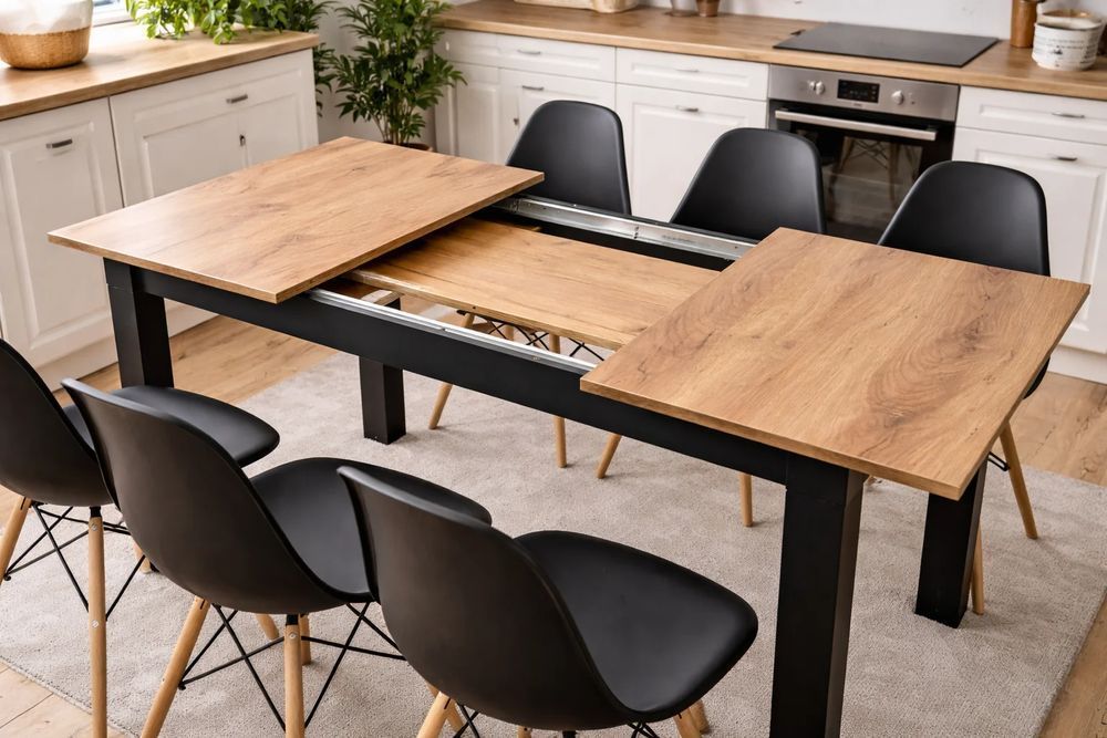 NOWY Stół Rozkładany Duży z Krzesłami Do Kuchni Jadalni Salonu Craft