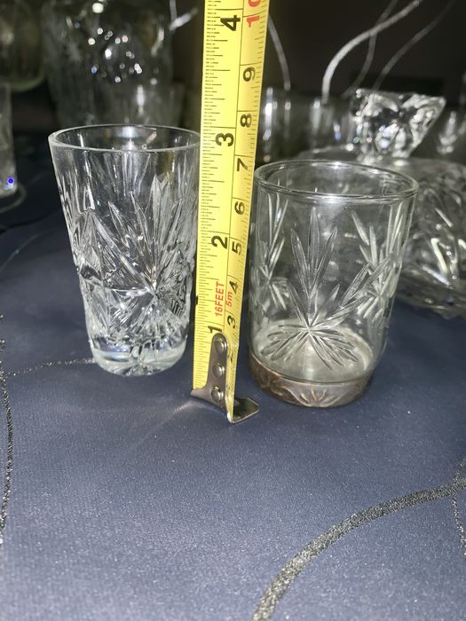 Графин  рюмки конфетница солянка хрусталь  мельхиор