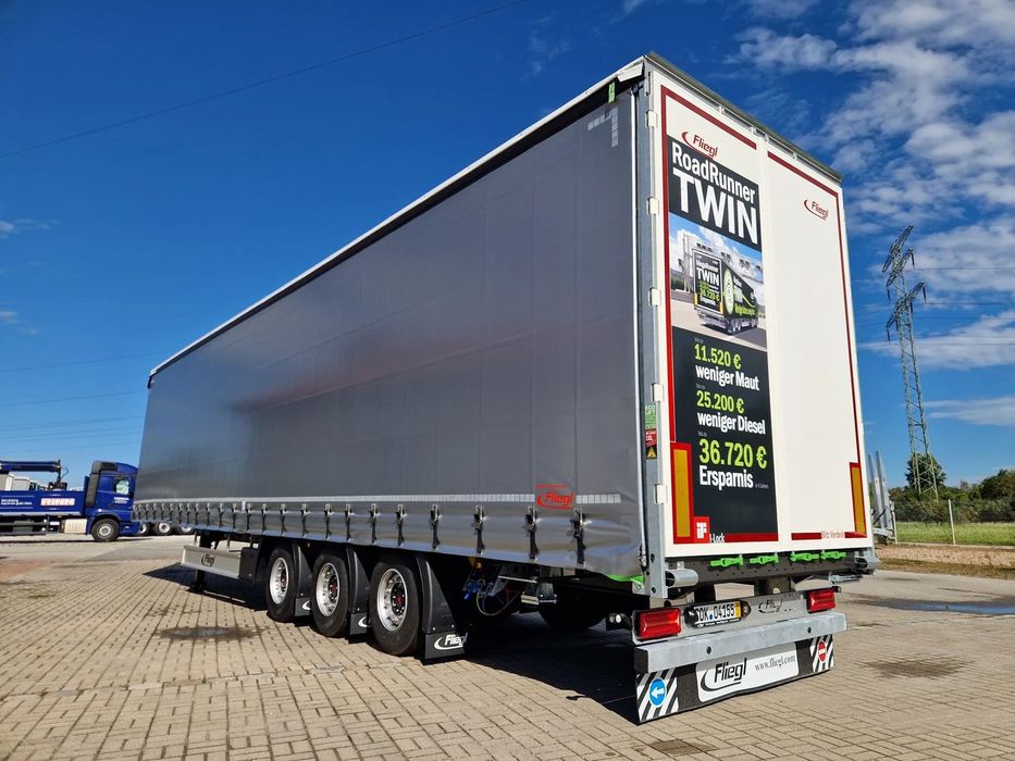 Fliegl FIRANKA MEGA,OŚ i DACH PODN,2CERT  Fliegl Kurtyna Mega Certfikat XL, VDI, DC 9,5