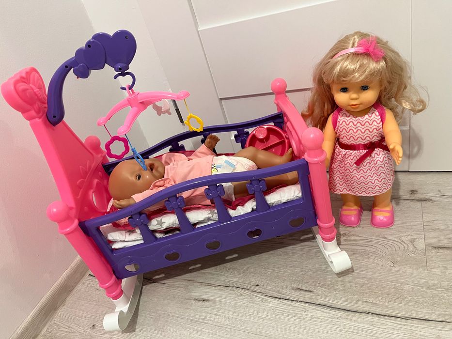Zestaw kołyska lalka baby born lalka która chodzi