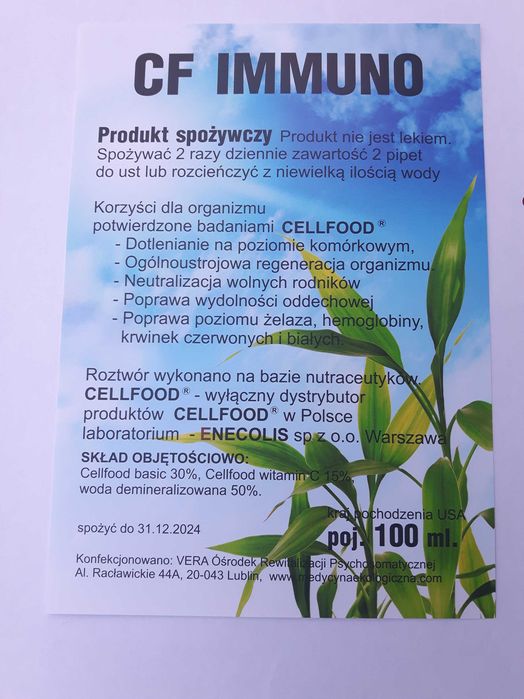 Super Zestaw CF - rewitalizacja organizmu - 3 x 100 ml - CELLFOOD
