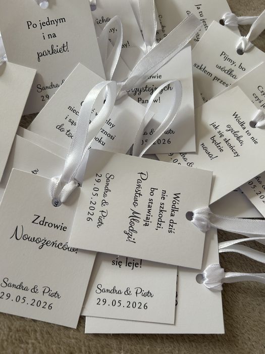 50szt nowe personalizowane zawieszki na alkohol klasyczne