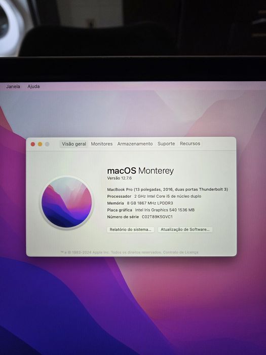 MacBook Pro 13" 2016 — 8GB RAM