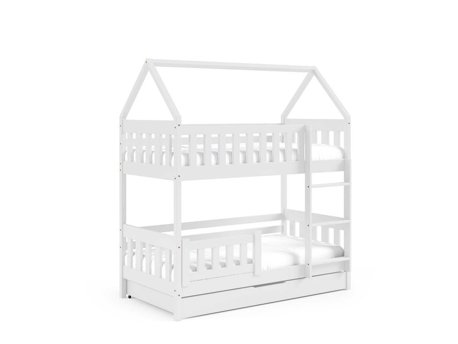 Piętrowe łóżko dla dzieci ZUZIA z drewna sosnowego 160x80 cm