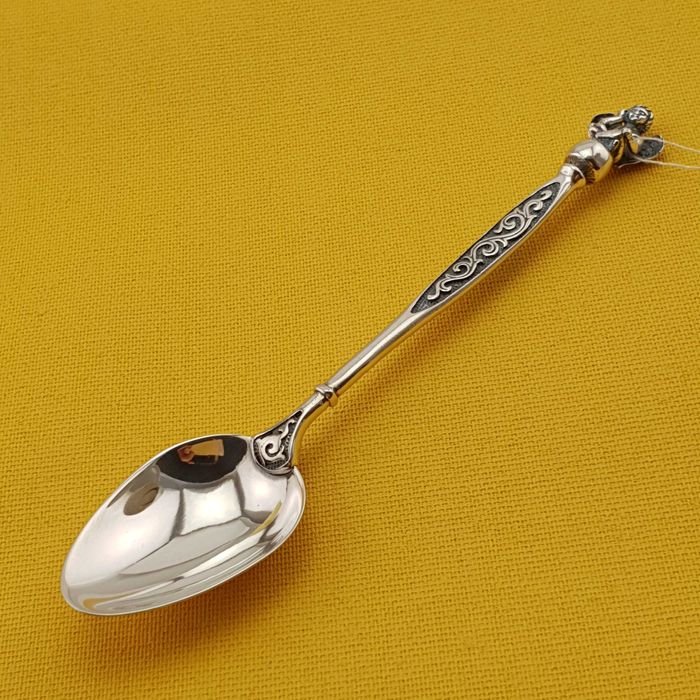 Срібна ложка кавова. Ложечка срібло 925. Подарунок на хрестини