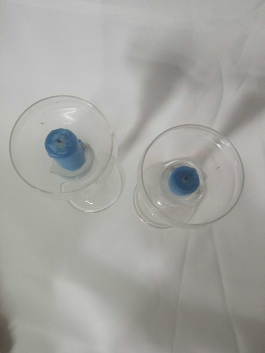 2 x szklany świecznik 15,5cm