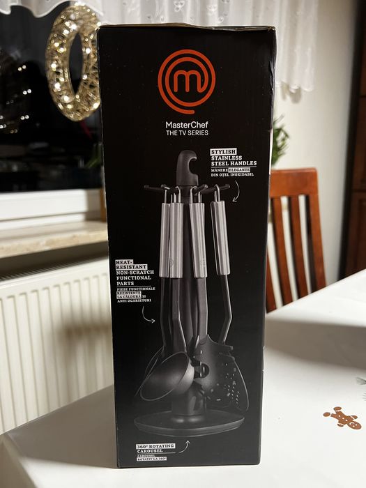 Nowy Masterchef 6-el zestaw przyborów kuchennych z obracającym się