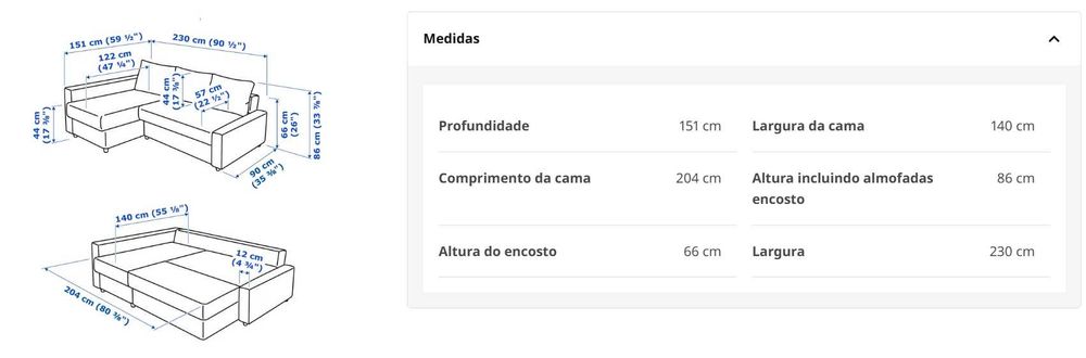 Sofá cama com arrumação FRIHETEN - IKEA