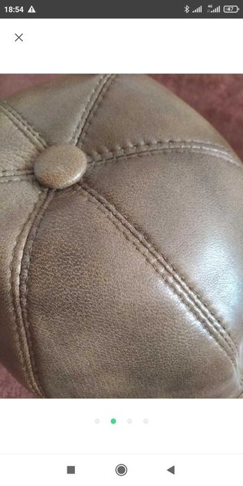 Кожаная кепка  бейсболка ручная работа