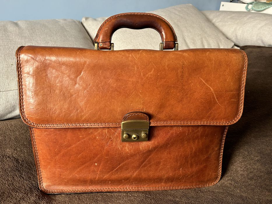 Piękna teczka skórzana z miekkiej skóry