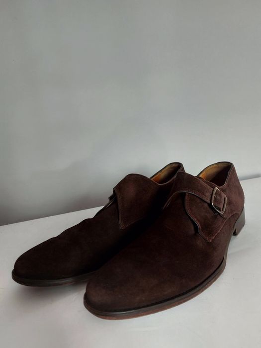 Buty Suitsupply półbuty zamszowe suede typu monki monk strop shoes sko