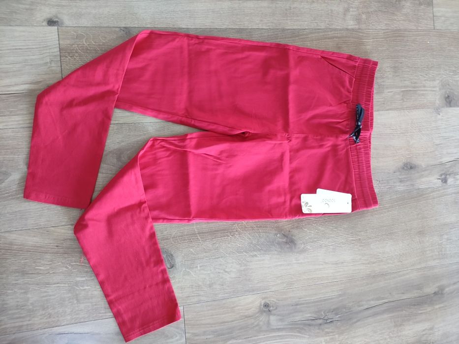 Spodnie rurki z wysokim stanem elastyczne