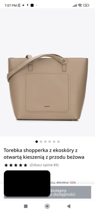 Torebka shopperka Wittchen,idealny stan, skóra ekologic